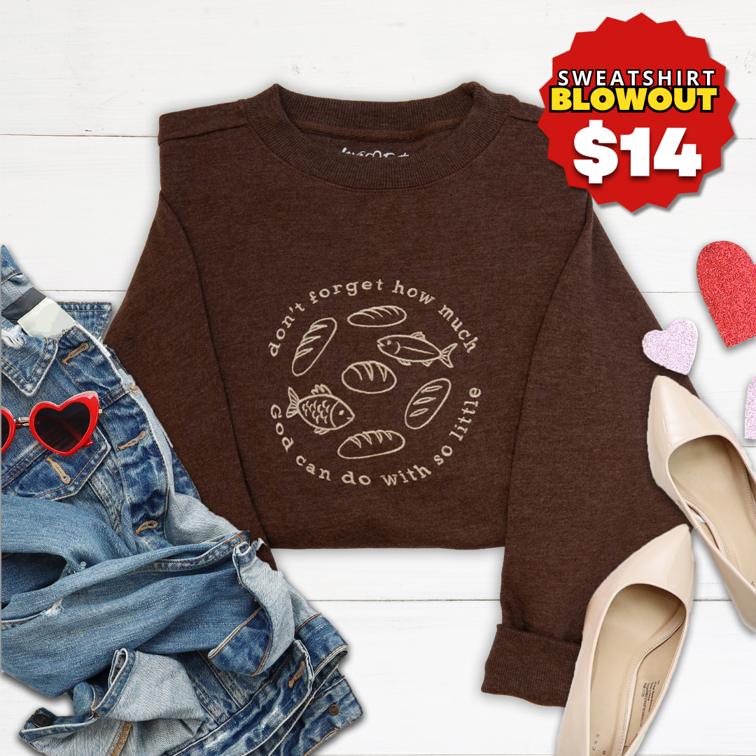 Fishes and Loaves Embroidered Crewneck Sweatshirt