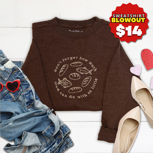 Fishes and Loaves Embroidered Crewneck Sweatshirt