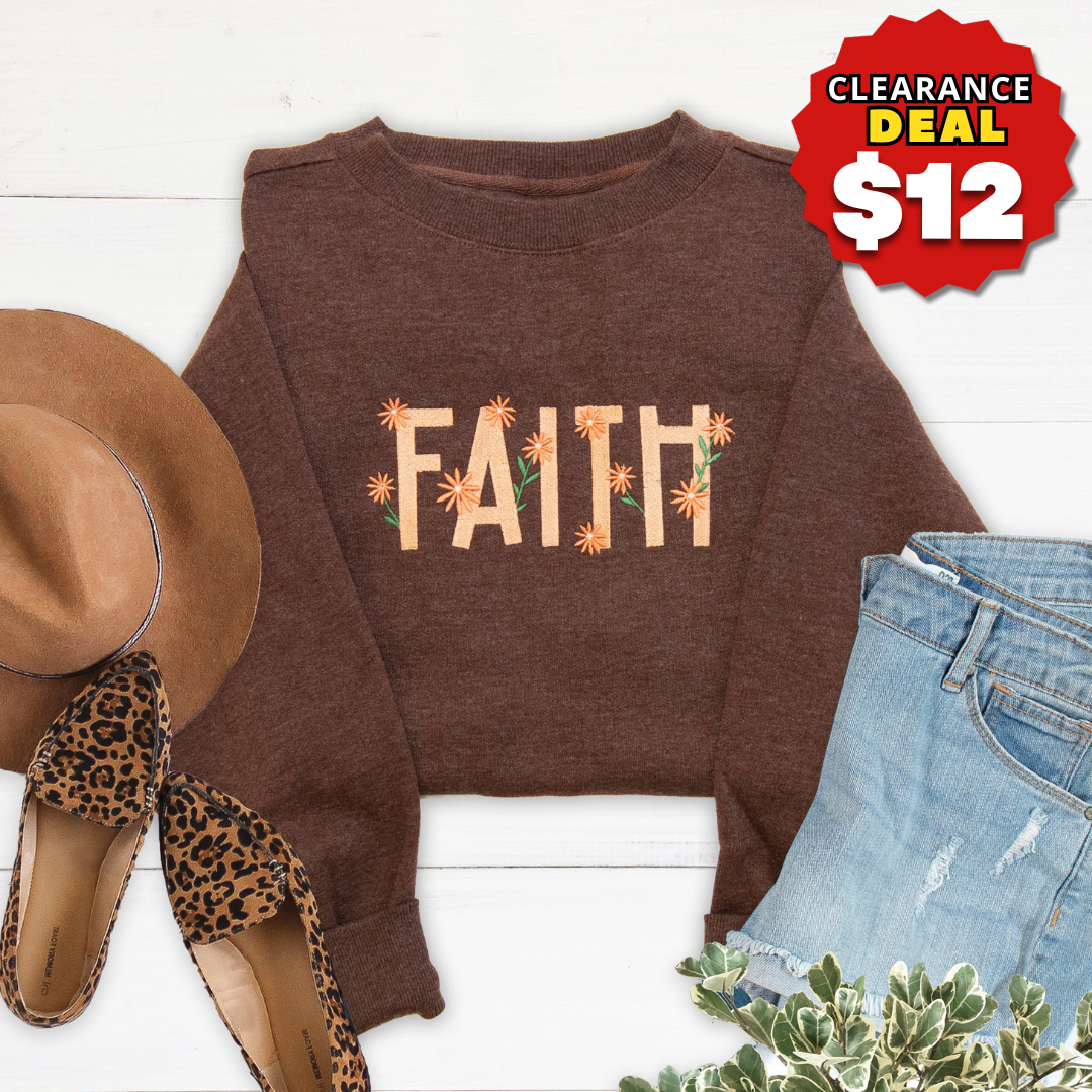 Faith Embroidered Crewneck Sweatshirt