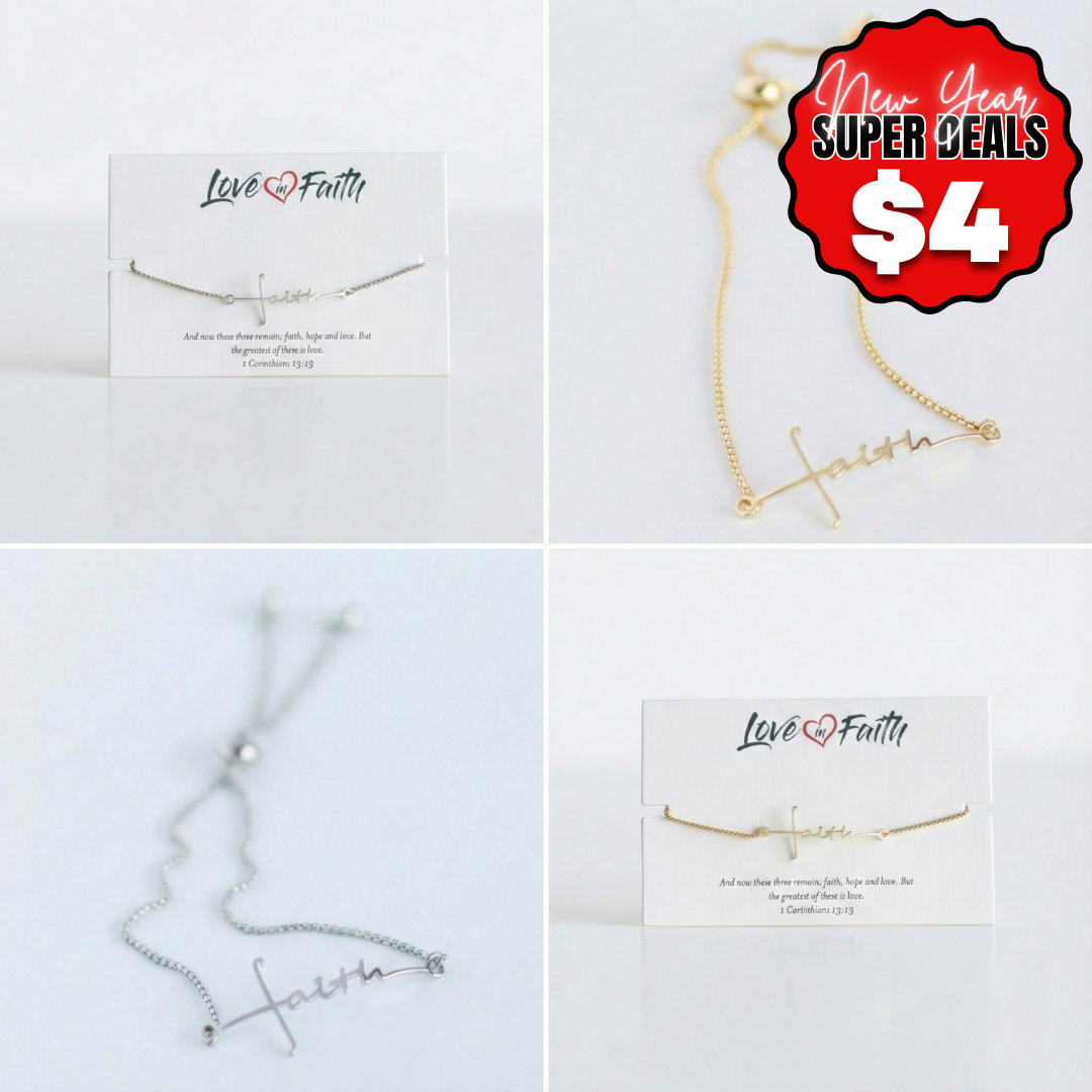 Faith Cross Slider Bracelet