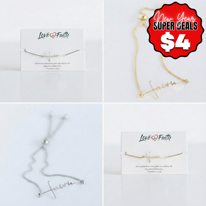 Faith Cross Slider Bracelet