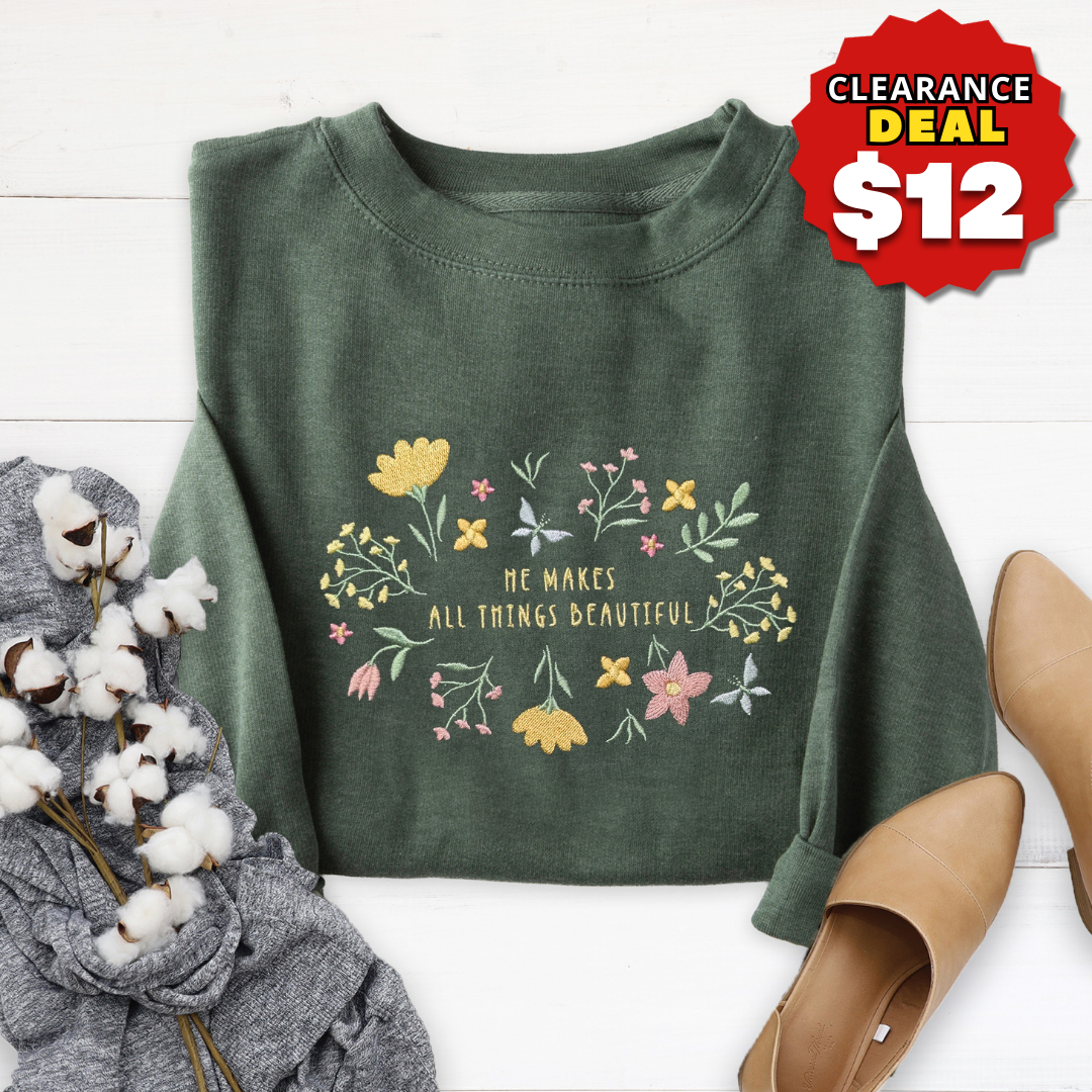 Embroidered All Things Beautiful Sweatshirt