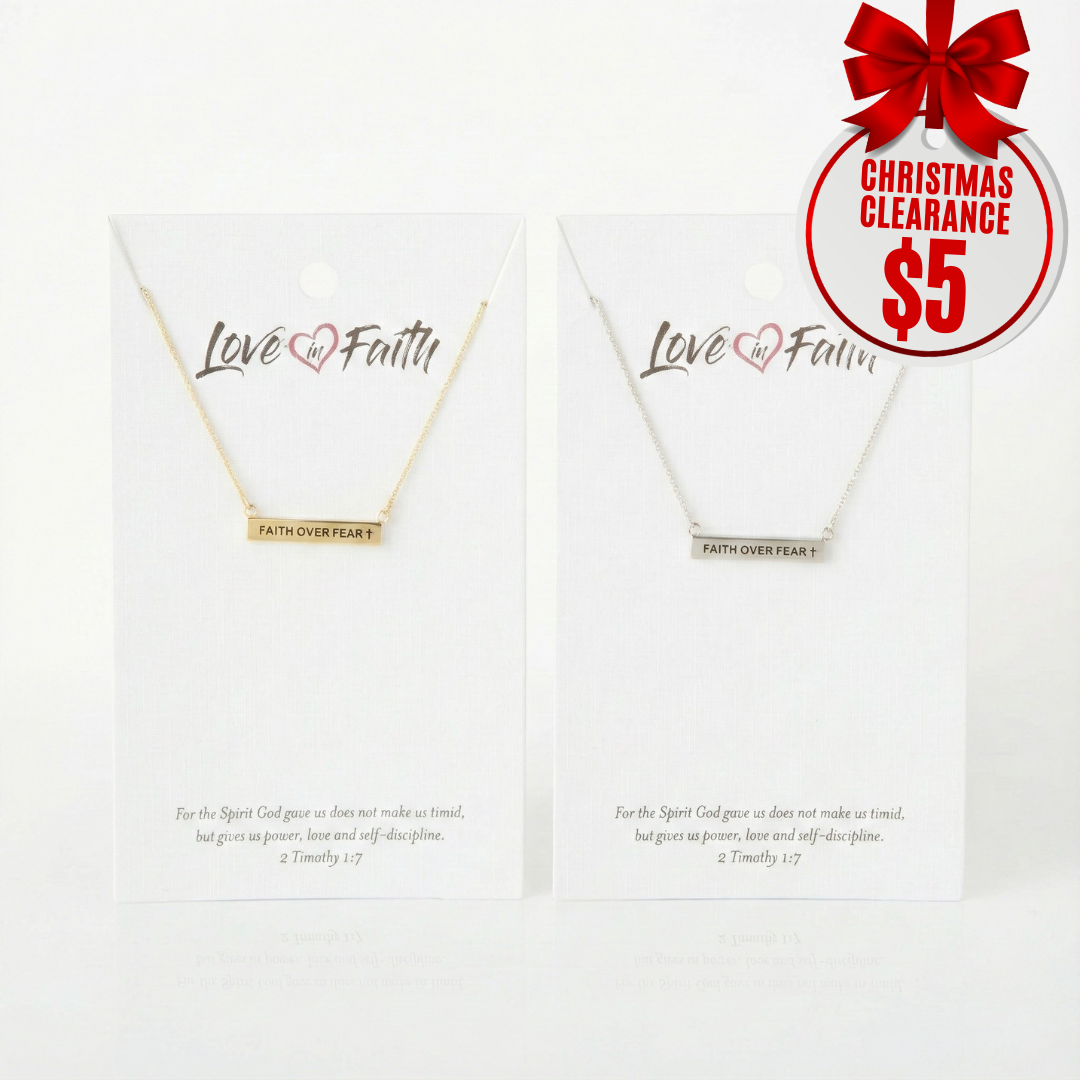Faith Over Fear ID Necklace