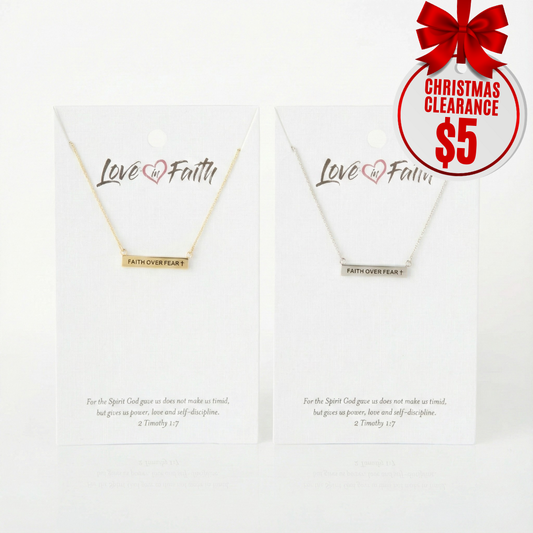Faith Over Fear ID Necklace