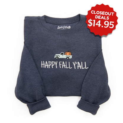 Embroidered Happy Fall Y'all Sweatshirt