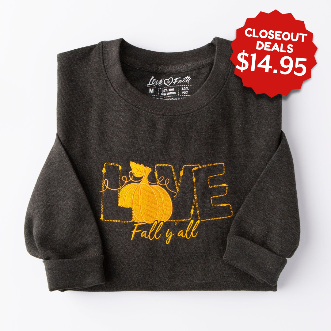 Embroidered Love Fall Y'all Sweatshirt