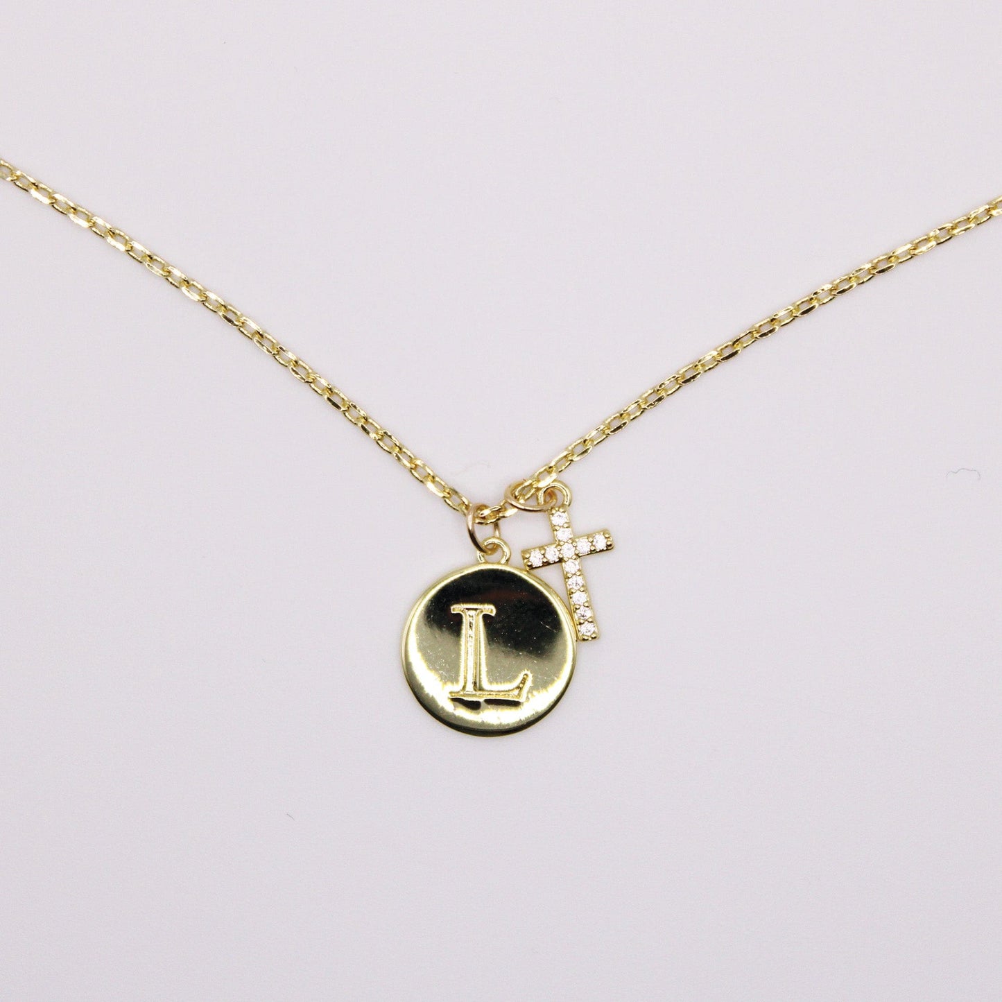 Initial Cross Gold Necklace (Copy)