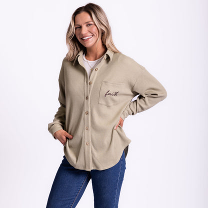 Faith Waffle Knit Shacket