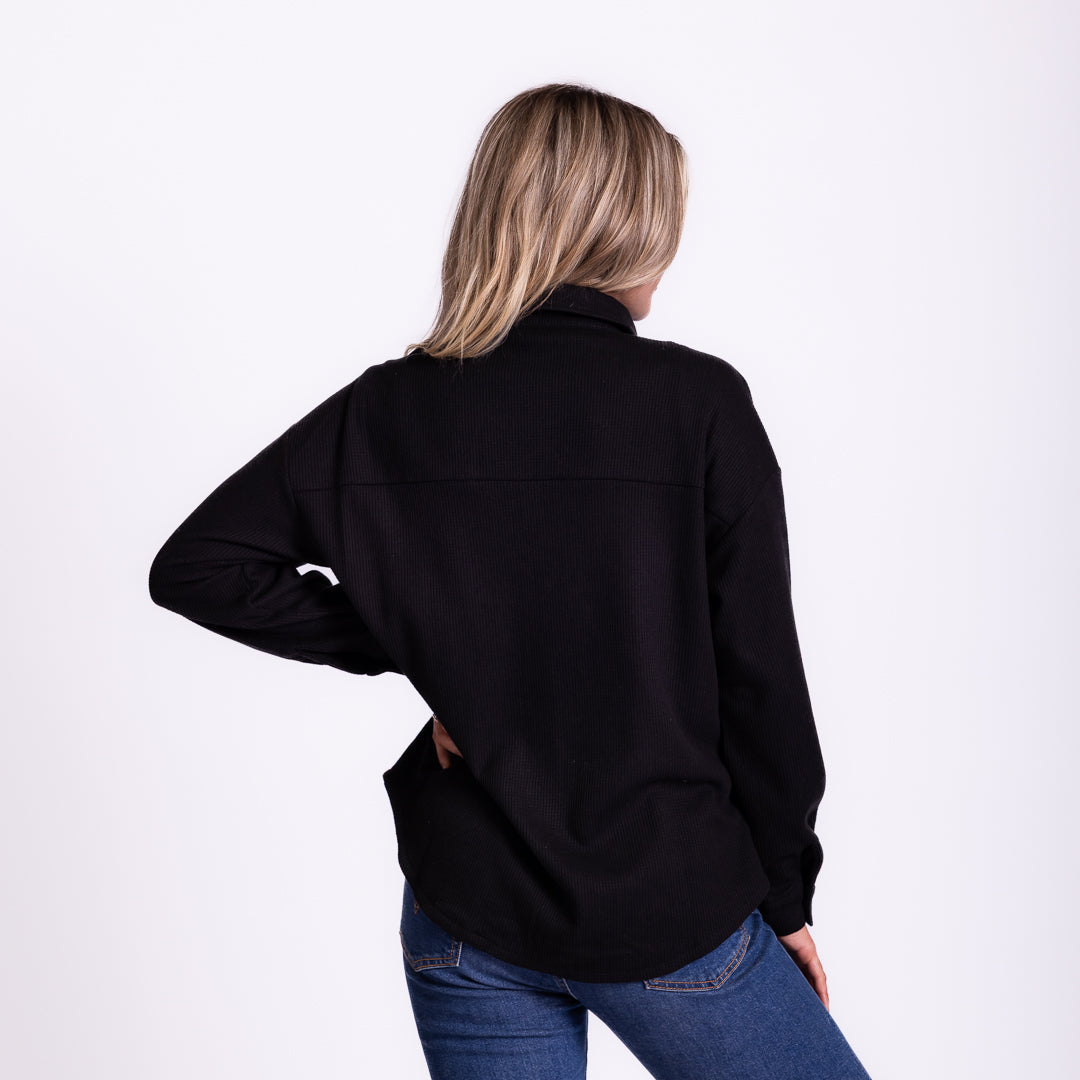 Faith Cross Waffle Knit Shacket