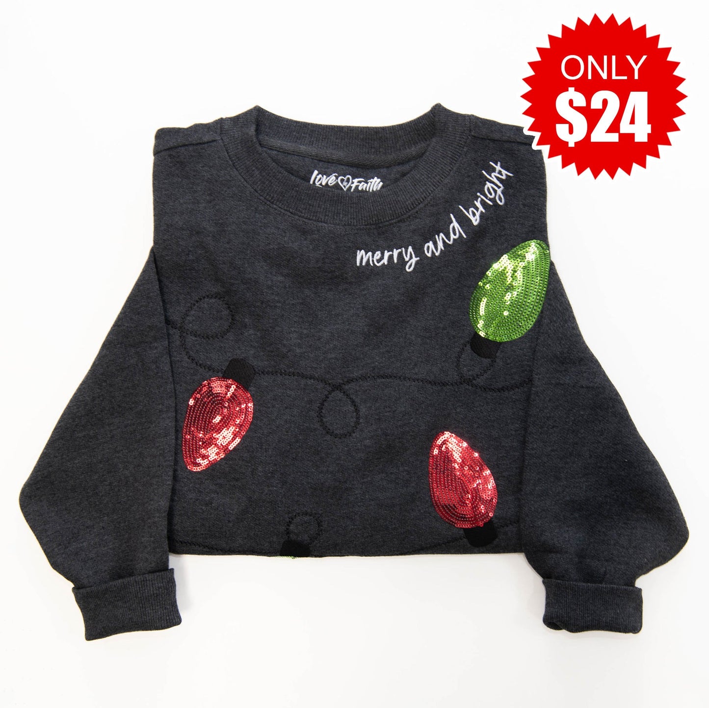 Embellished Merry and Bright Sweatshirt - 24