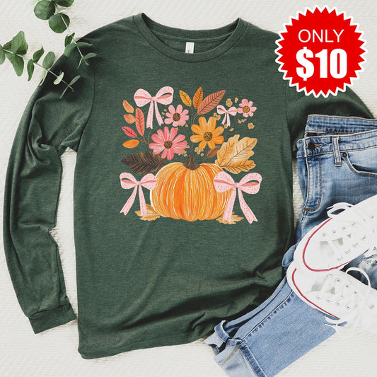 Flowers & Pumpkin Long Sleeve - 10
