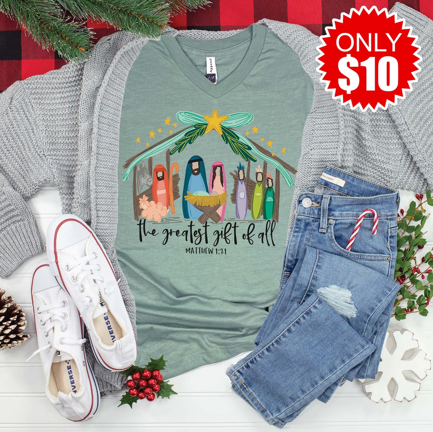 Greatest Gift of All V-Neck - 10