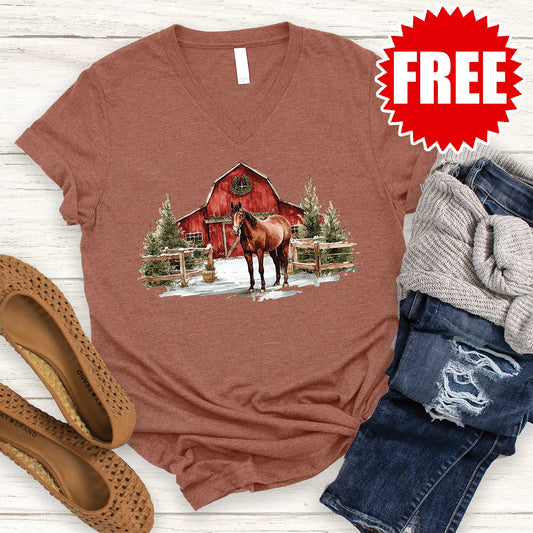 Horse Barn V-Neck - 0
