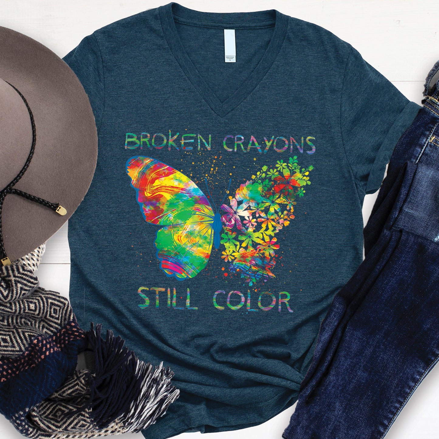 Broken Crayons V-Neck
