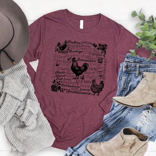 Chicken Words Long Sleeve