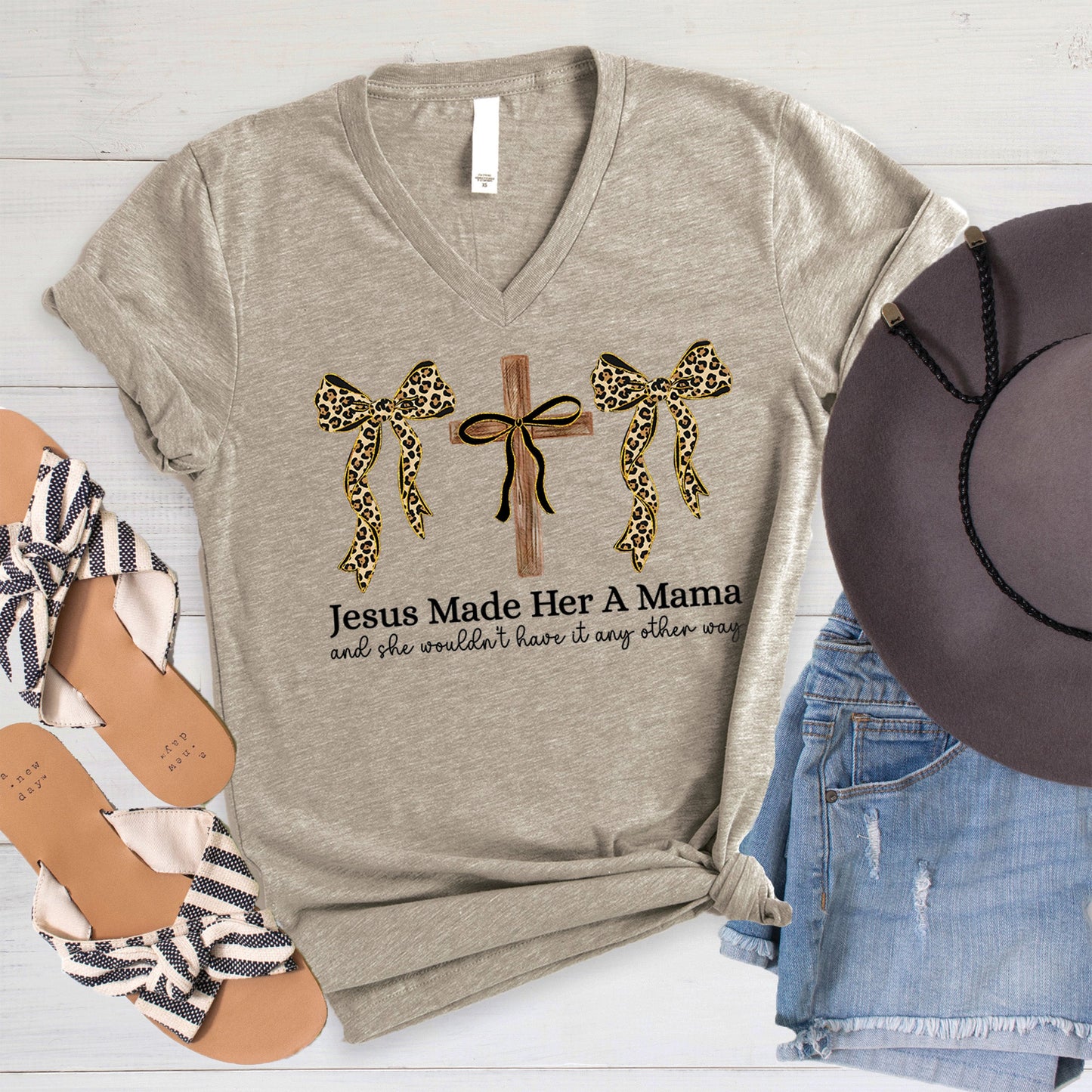 Jesus Made Her A Mama V-Neck