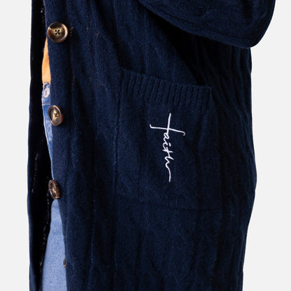 Faith Cross Cable Knit Cardigan