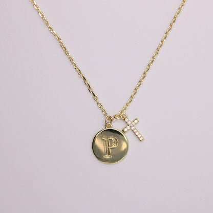 Initial Cross Gold Necklace (Copy)