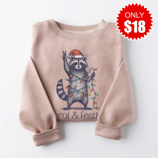 Feral & Festive Sweatshirt - Heather Pink Gravel - 18