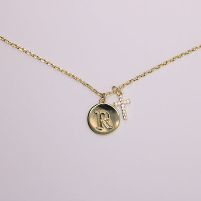 Initial Cross Gold Necklace (Copy)