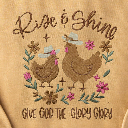 Embroidered Rise and Shine Sweatshirt