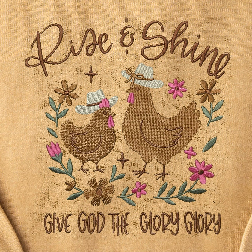 Embroidered Rise and Shine Sweatshirt - 18