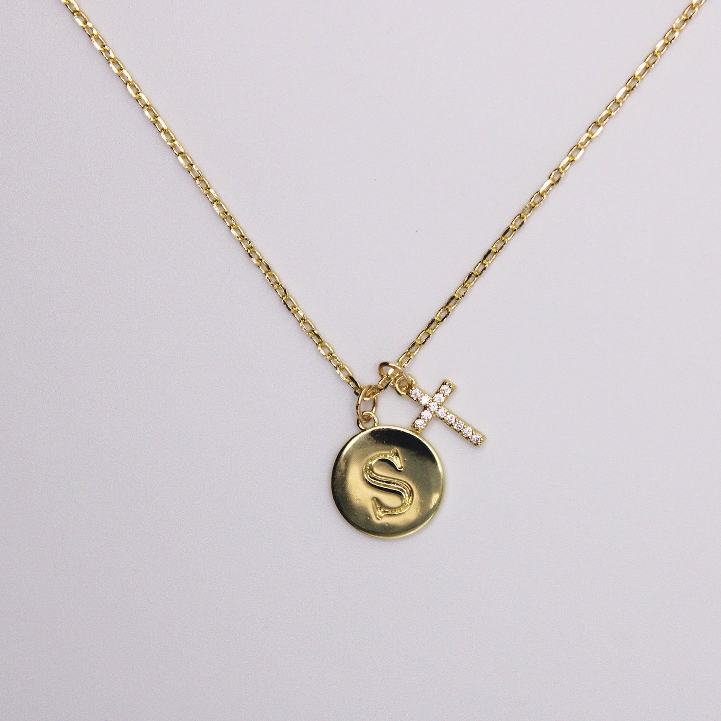 Initial Cross Gold Necklace (Copy)