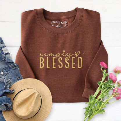 Embroidered Simply Blessed Sweatshirt