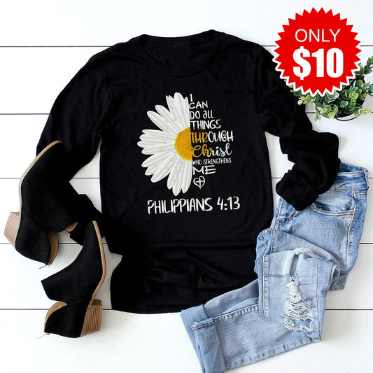 I Can Do All Things Daisy Long Sleeve - 10