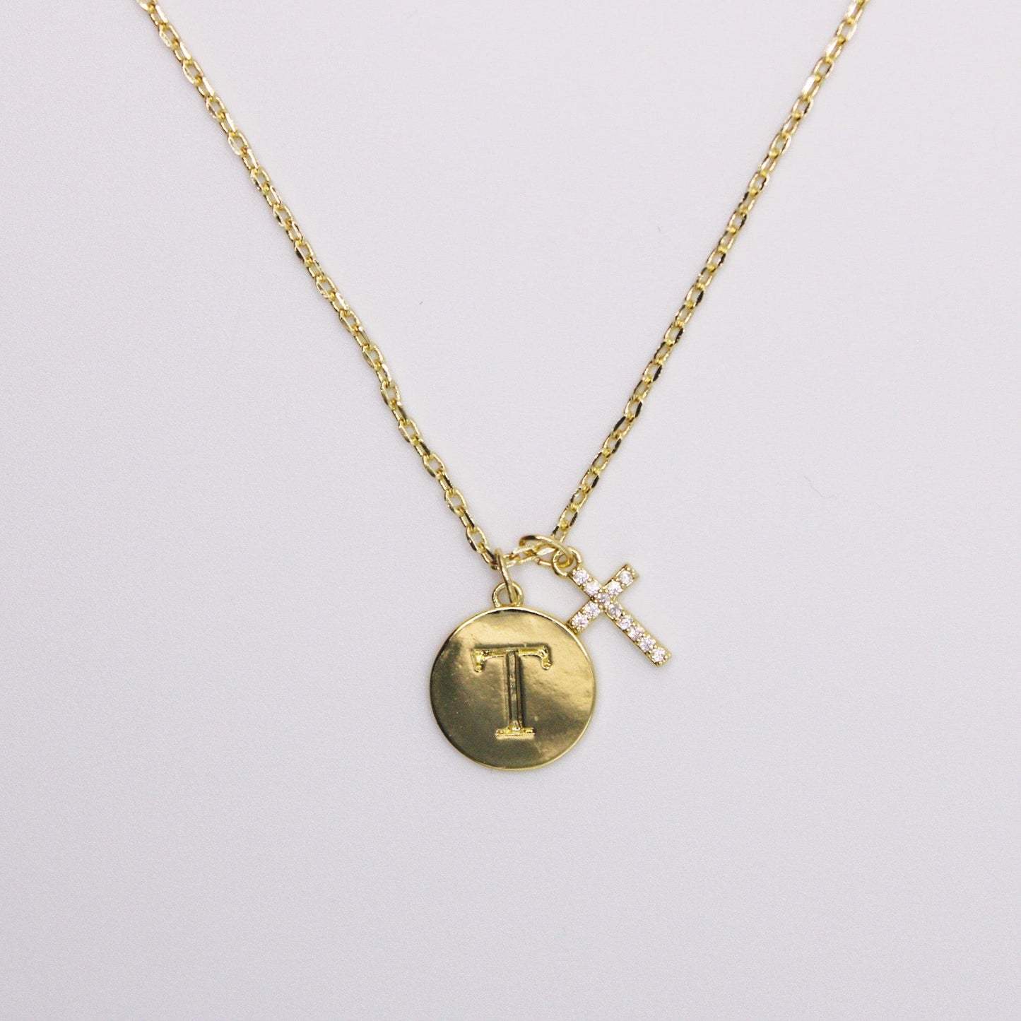 Initial Cross Gold Necklace (Copy)