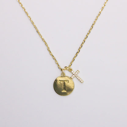 Initial Cross Gold Necklace (Copy)