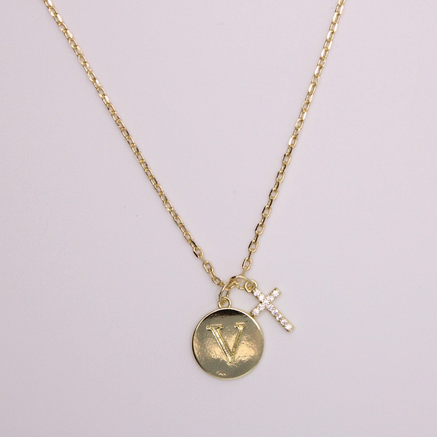 Initial Cross Gold Necklace (Copy)