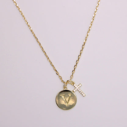 Initial Cross Gold Necklace (Copy)