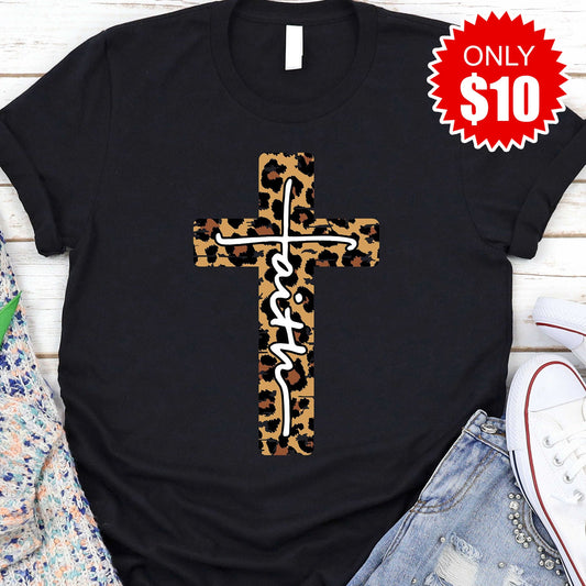 Leopard Faith Cross Tee - 10