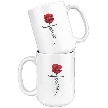 Jesus Rose Mug 15oz
