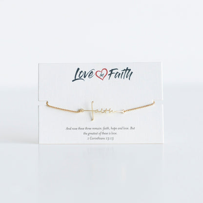 Faith Cross Slider Bracelets