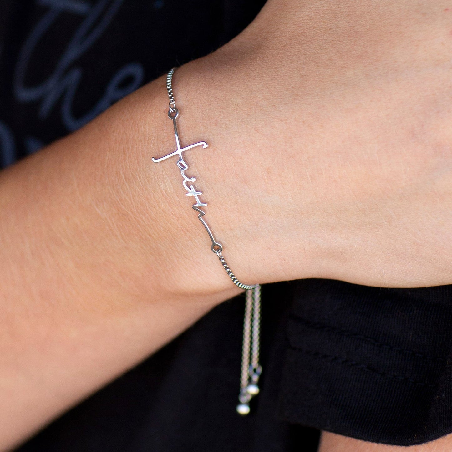 Faith Cross Slider Bracelets