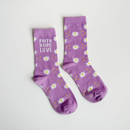Faith Hope Love Crew Socks