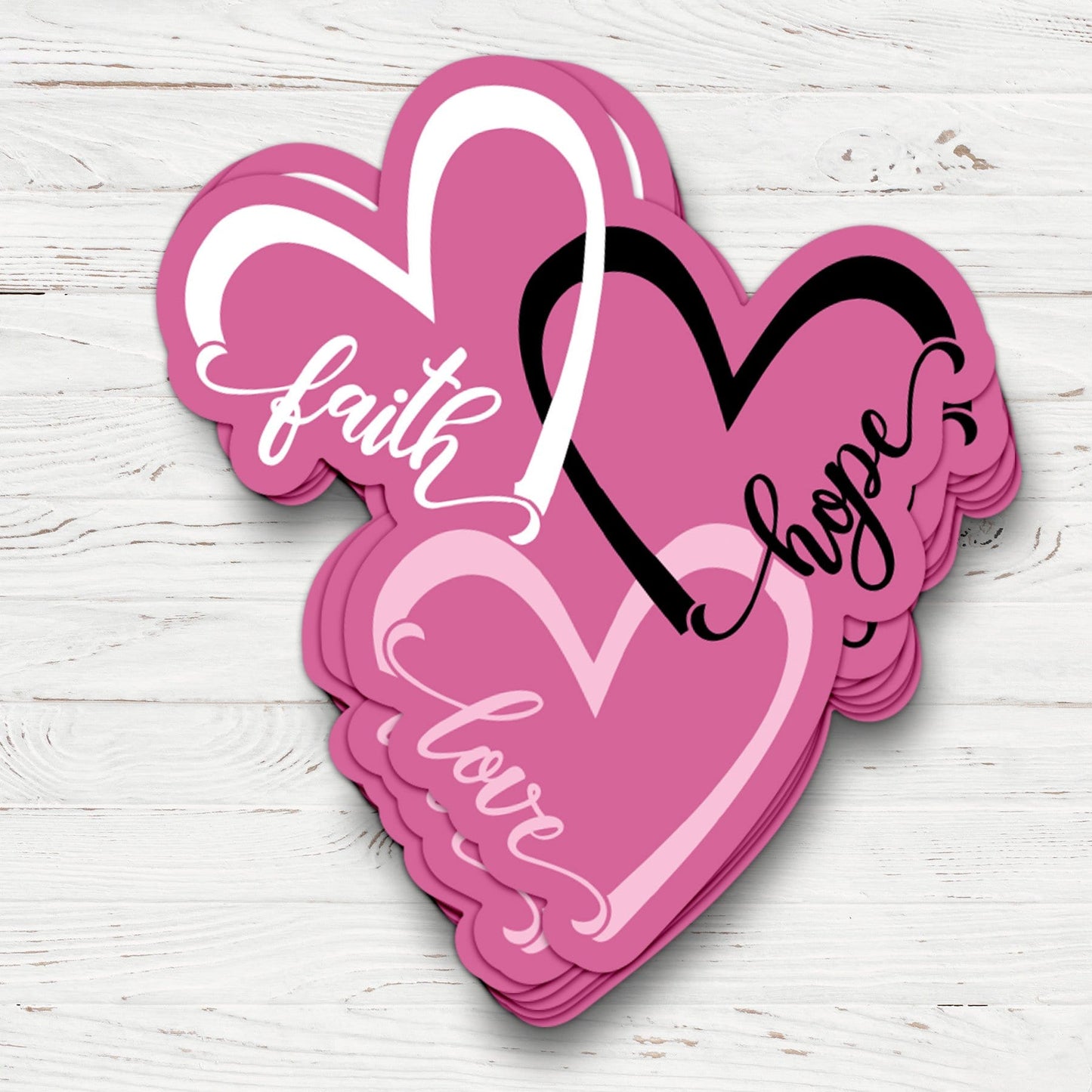 Faith Hope Love Hearts Sticker
