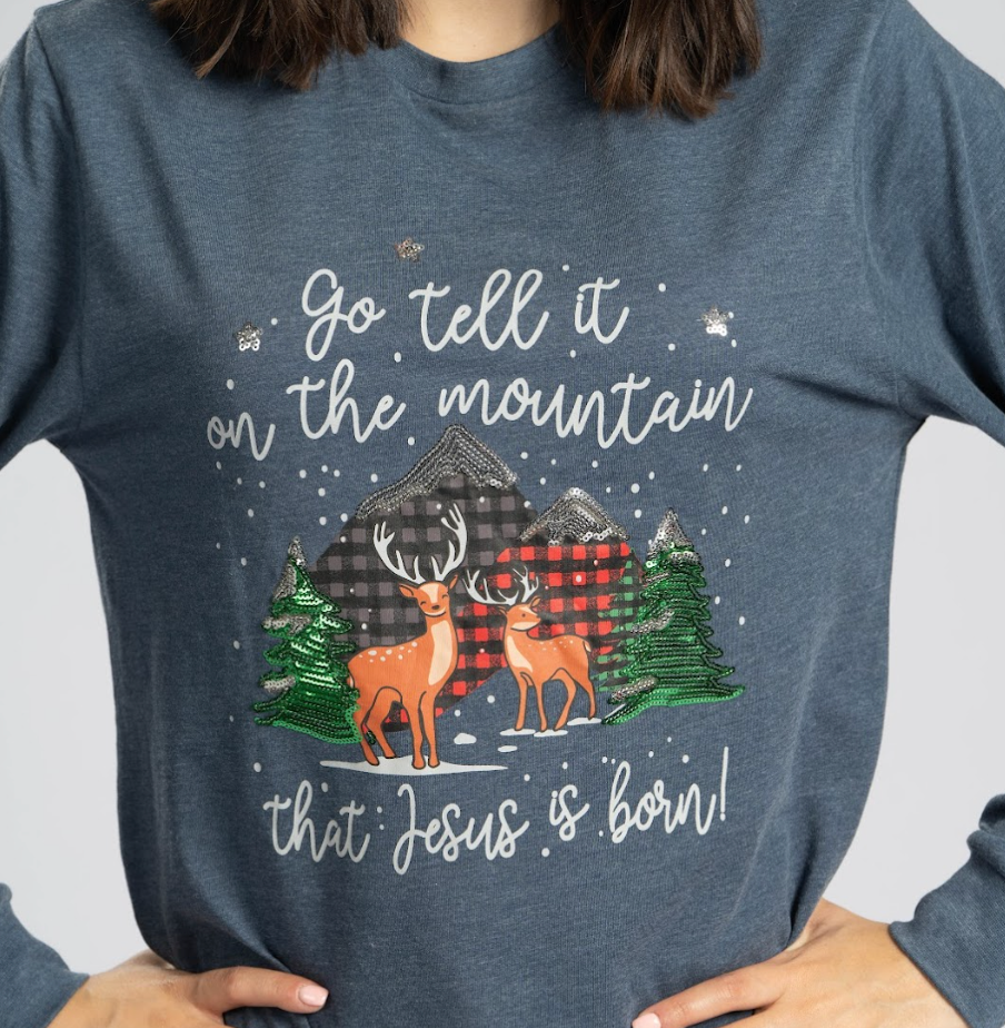 Go Tell Long Sleeve Sequin Tee