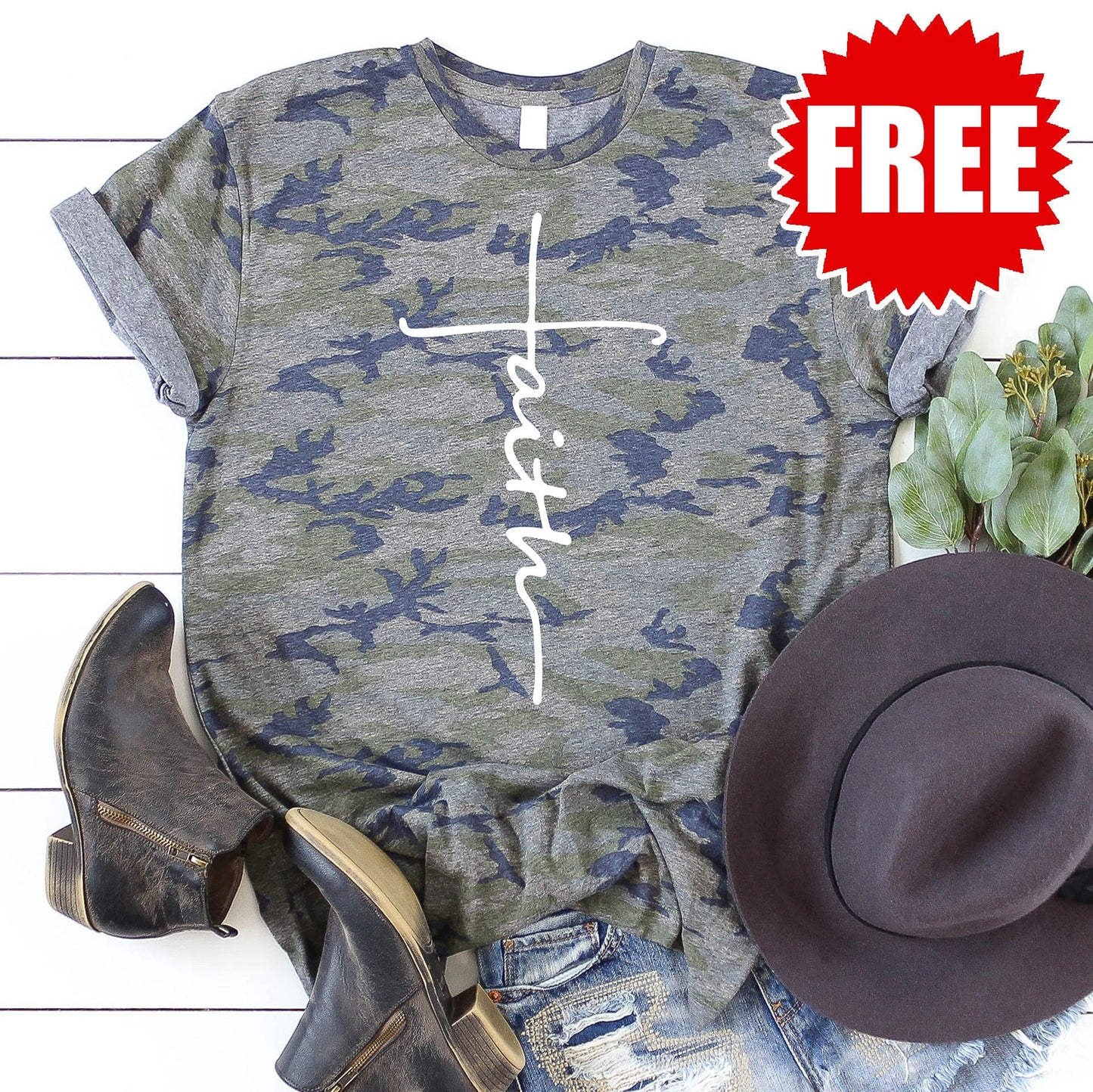 Faith Cross Tee - 0