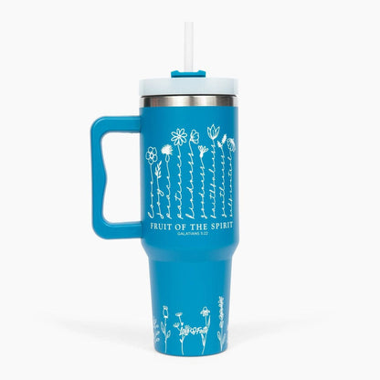 Fruits of the Spirit Floral 40oz Tumbler w/ Handle