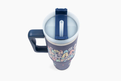 He Has a Plan Floral 40oz Tumbler w/ Handle