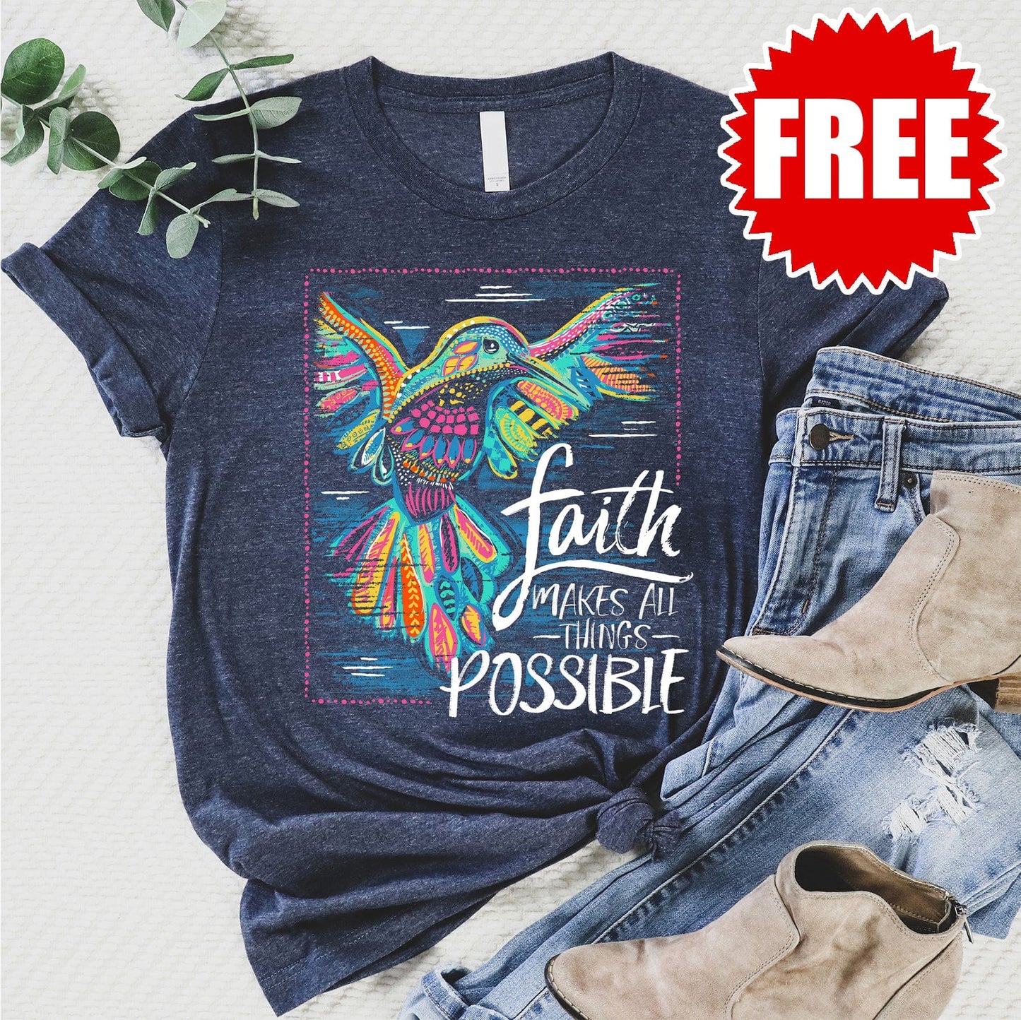 Faith Hummingbird Tee - 0